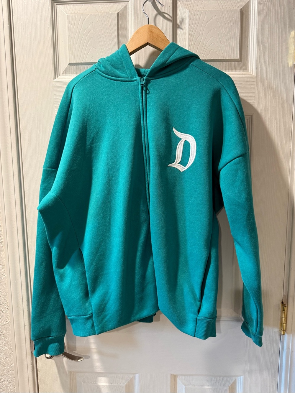 Disneyland Teal Hooded Zip Jacket with 'D' Logo -